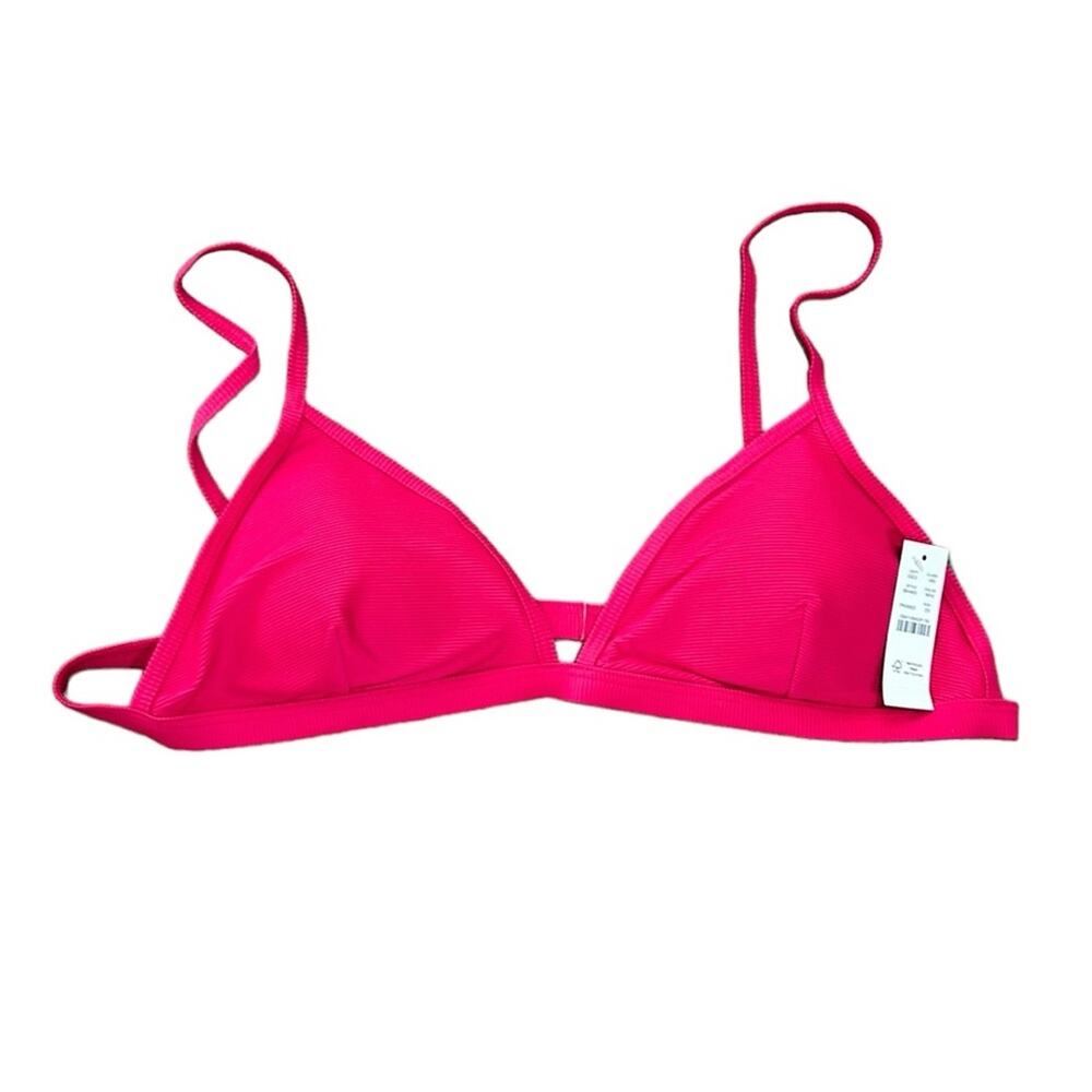 J.Crew Ribbed triangle bikini top pink women’s size 2X